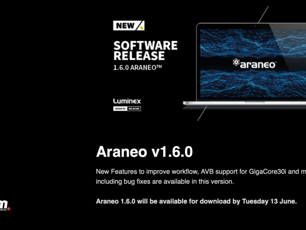 LUMINEX: AGGIORNAMENTO SOFTWARE ARANEO – V1.6.0 E GIGACORE– v2.8.10